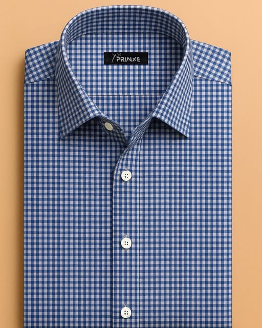 Navy & White Checkered Shirt