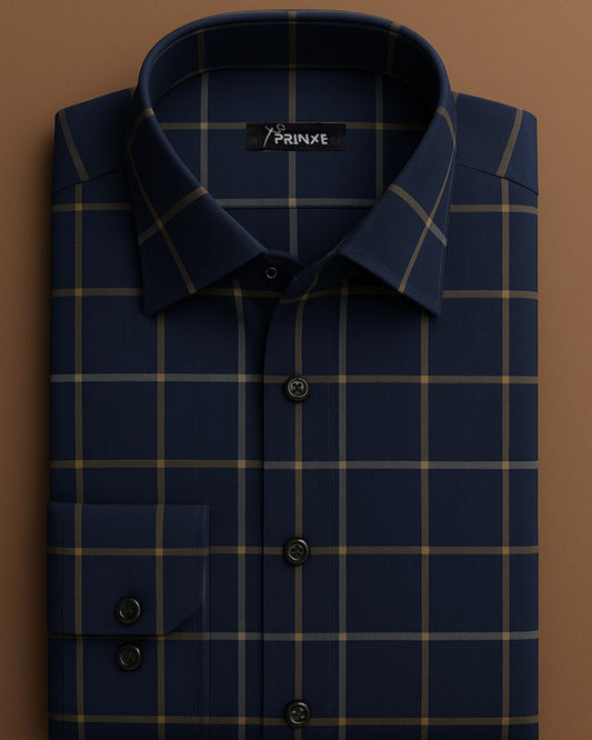 Premium Navy Blue | Check Shirt