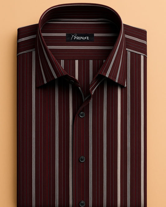 Maroon Striped | Formal Shirt
