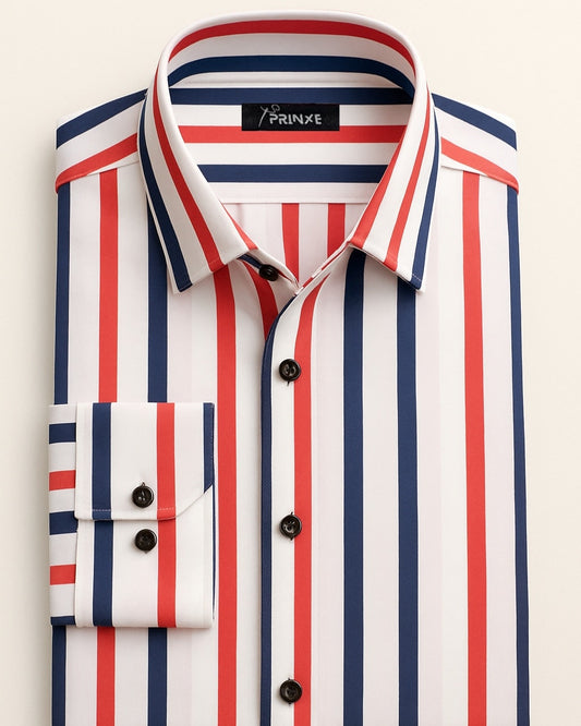 Our Red, Navy | White Shirt