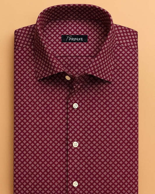 Dark Maroon | Geometric | Pattern
