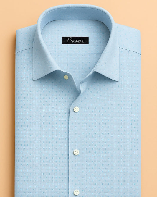 Light Blue | Self Textured | Dotted Pattern