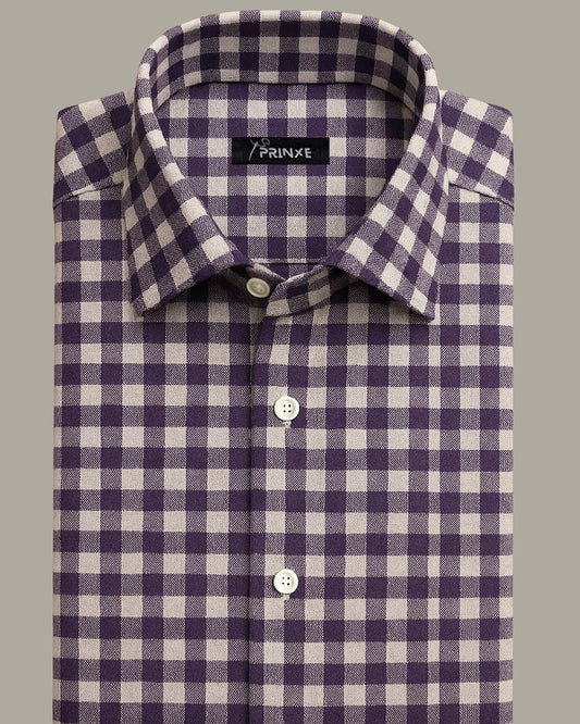 Dark Purple & White | Checkered
